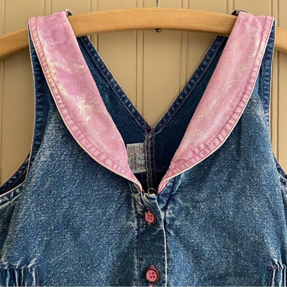 Vintage 80s/90s Acid Wash Toddler Romper Size 2 - Picture 2 of 8